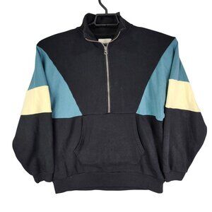 Mens Vintage American Eagle Colorblock Pullover Sweatshirt 1/2 Zip Long Sleeve S
